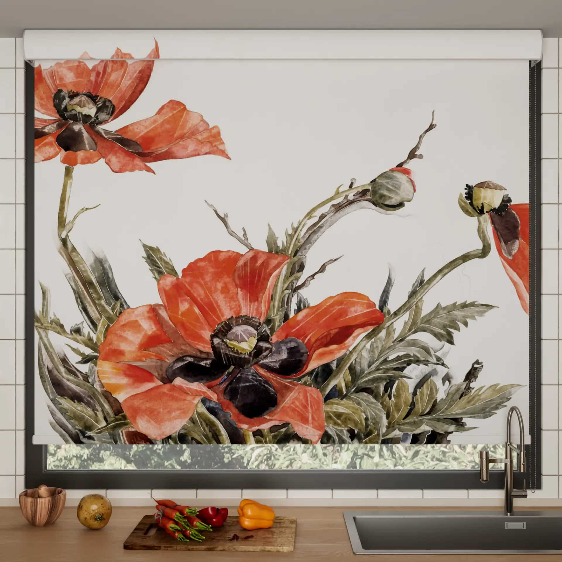 The Met Blackout Blinds - Multi-Color Flower Pattern by Zara Curtains